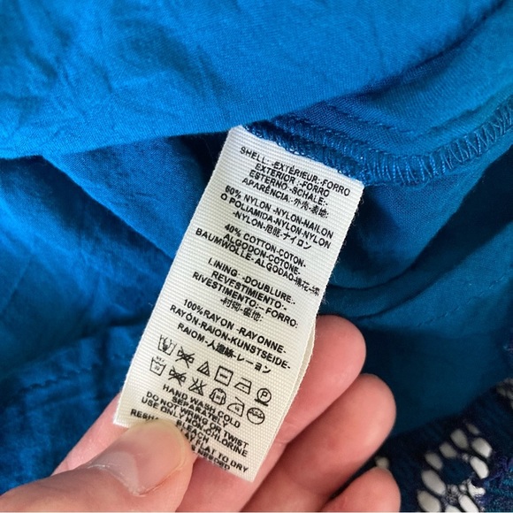 Free People One Million Lovers Lace Dress Size 2 Blue - Picture 5 of 11